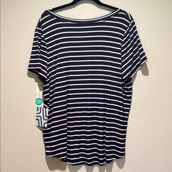 Market & Spruce- Elaine Pocket Short Sleeve Tee. Size XXL. Navy. Stripes. NWT - Picture 10 of 15